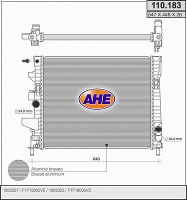 AHE 110.183 - Radiator, racire motor aaoparts.ro
