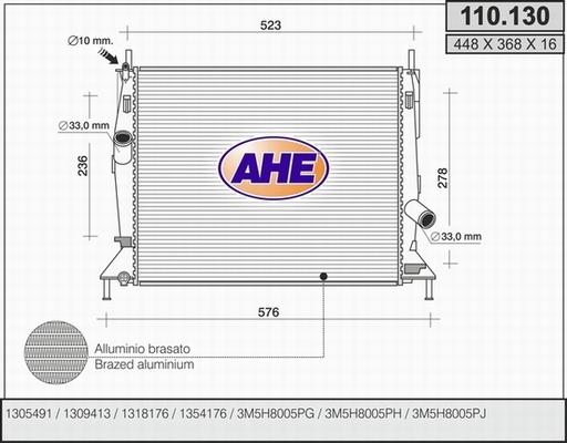 AHE 110.130 - Radiator, racire motor aaoparts.ro