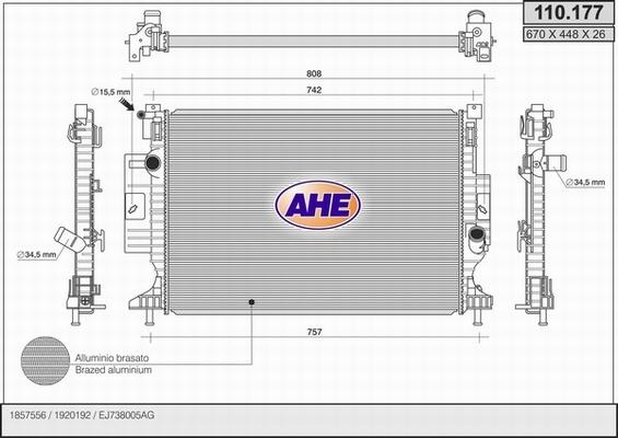 AHE 110.177 - Radiator, racire motor aaoparts.ro
