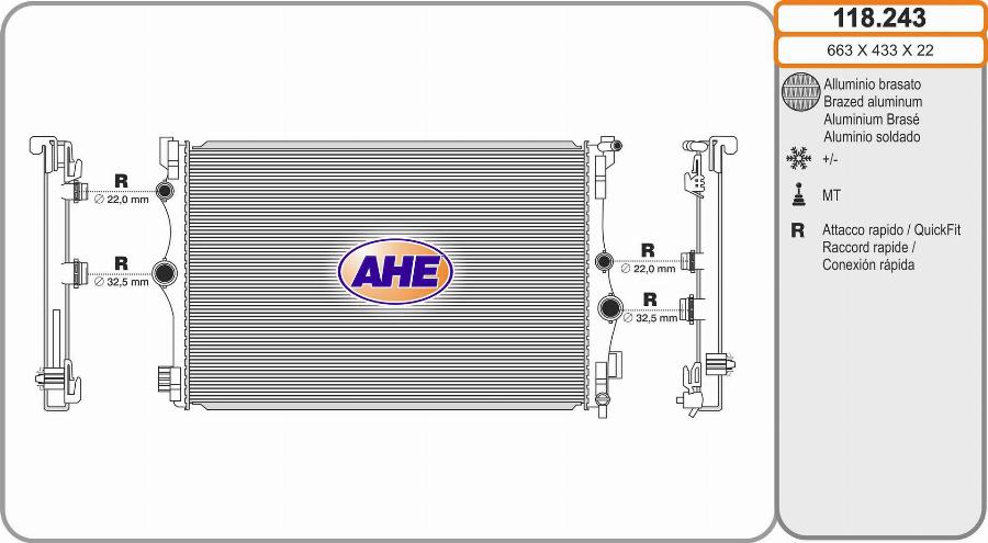 AHE 118.243 - Radiator, racire motor aaoparts.ro