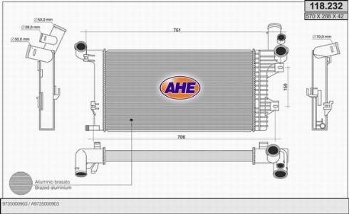 AHE 118.232 - Radiator, racire motor aaoparts.ro