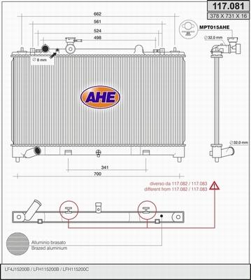 AHE 117.081 - Radiator, racire motor aaoparts.ro