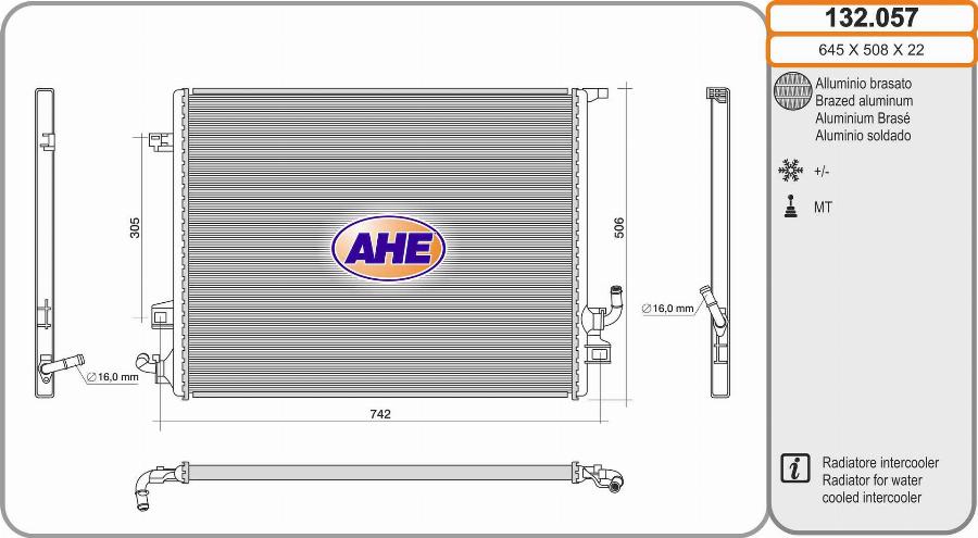 AHE 132.057 - Radiator, racire motor aaoparts.ro