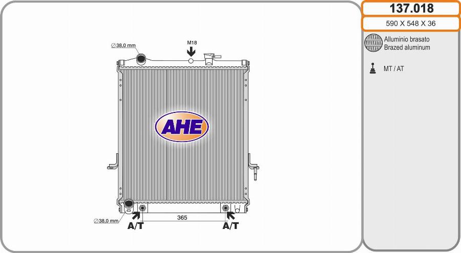 AHE 137.018 - Radiator, racire motor aaoparts.ro
