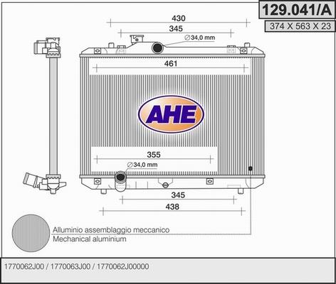 AHE 129.041/A - Radiator, racire motor aaoparts.ro