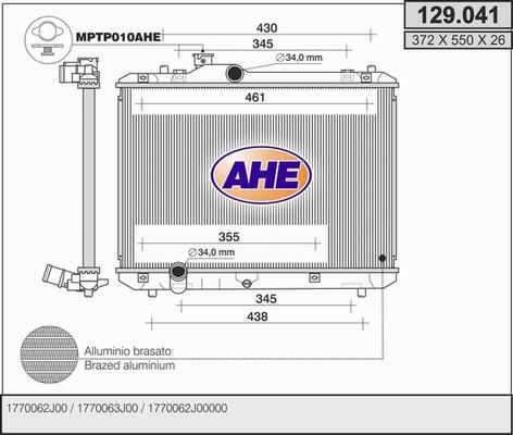 AHE 129.041 - Radiator, racire motor aaoparts.ro