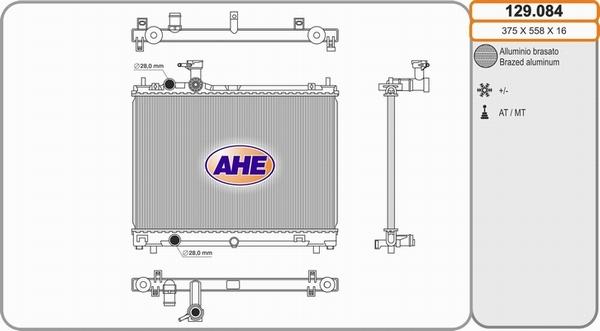 AHE 129.084 - Radiator, racire motor aaoparts.ro