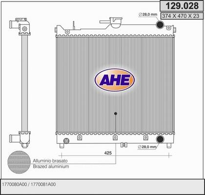 AHE 129.028 - Radiator, racire motor aaoparts.ro