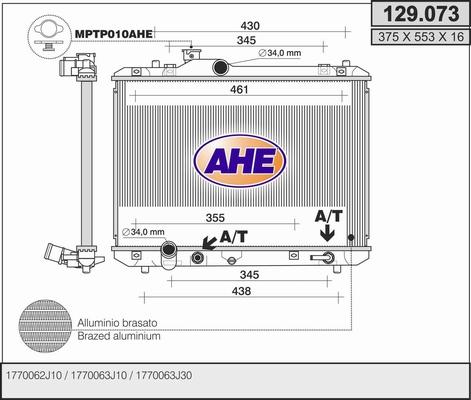 AHE 129.073 - Radiator, racire motor aaoparts.ro