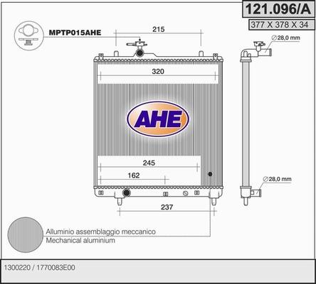 AHE 121.096/A - Radiator, racire motor aaoparts.ro