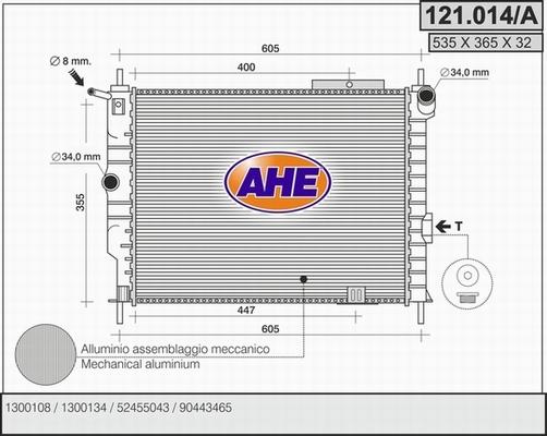 AHE 121.014/A - Radiator, racire motor aaoparts.ro