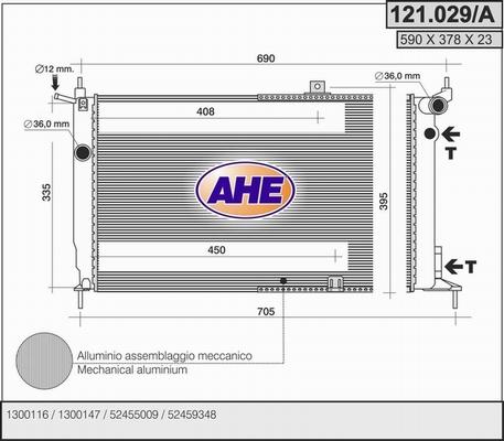 AHE 121.029/A - Radiator, racire motor aaoparts.ro