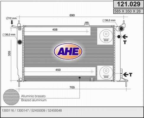 AHE 121.029 - Radiator, racire motor aaoparts.ro