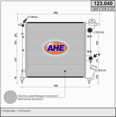 AHE 123.040 - Radiator, racire motor aaoparts.ro
