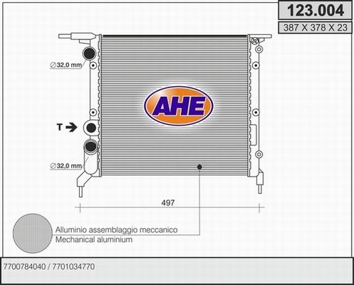 AHE 123.004 - Radiator, racire motor aaoparts.ro