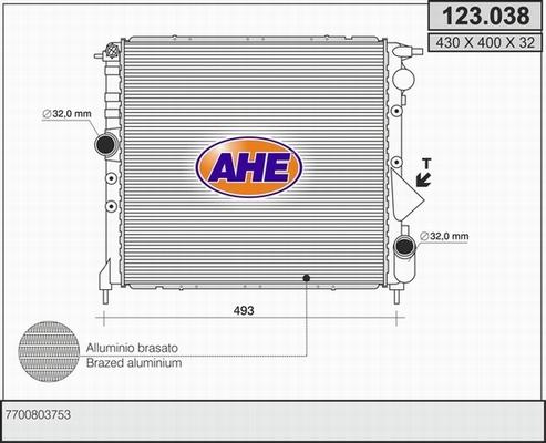 AHE 123.038 - Radiator, racire motor aaoparts.ro