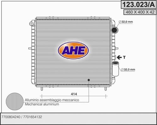 AHE 123.023/A - Radiator, racire motor aaoparts.ro