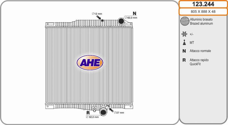 AHE 123.244 - Radiator, racire motor aaoparts.ro