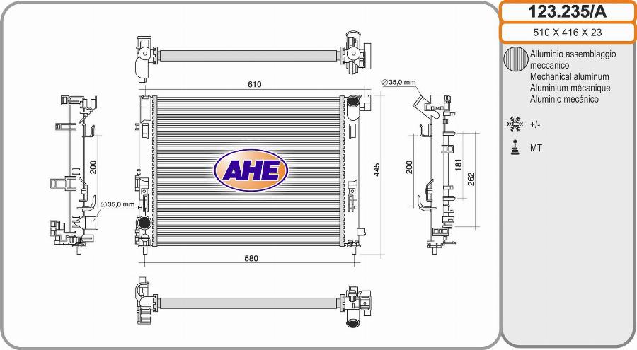 AHE 123.235/A - Radiator, racire motor aaoparts.ro