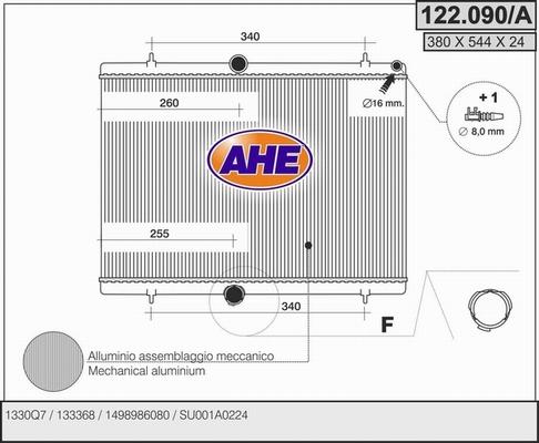 AHE 122.090/A - Radiator, racire motor aaoparts.ro