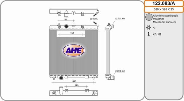 AHE 122.083/A - Radiator, racire motor aaoparts.ro