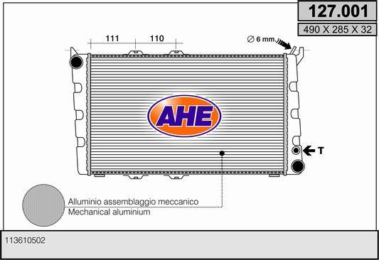 AHE 127.001 - Radiator, racire motor aaoparts.ro