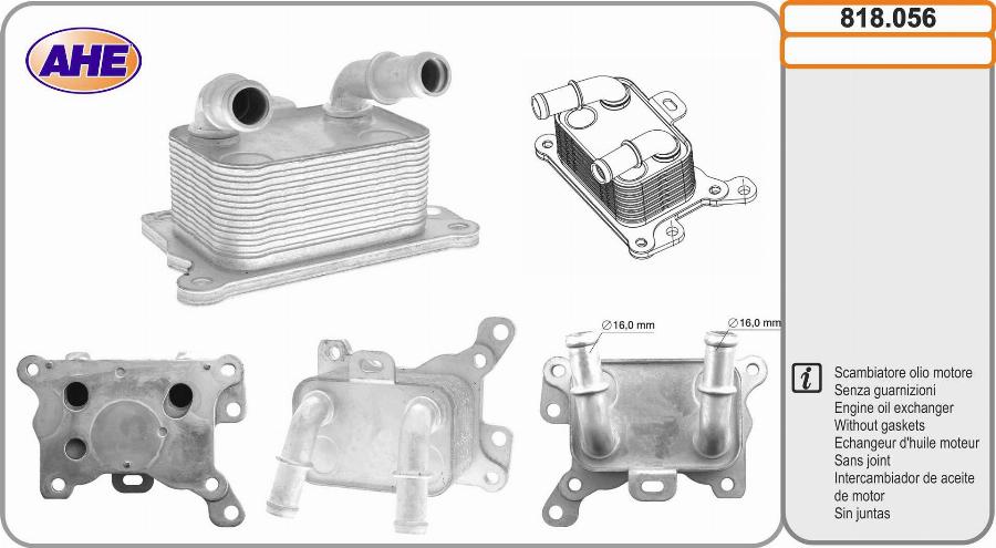 AHE 818.056 - Radiator ulei, ulei motor aaoparts.ro