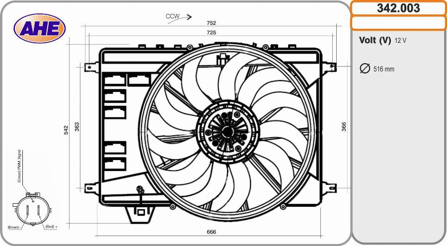 AHE 342.003 - Ventilator, radiator aaoparts.ro