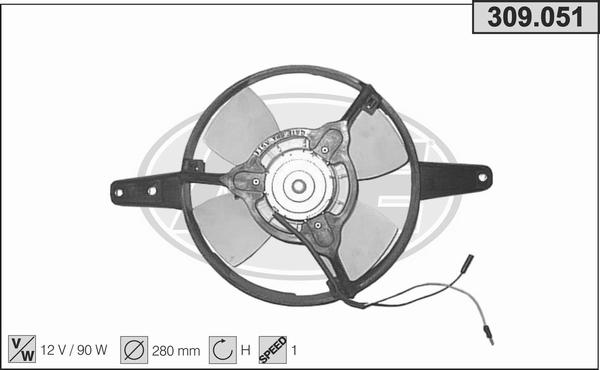 AHE 309.051 - Ventilator, radiator aaoparts.ro