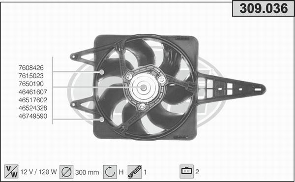 AHE 309.036 - Ventilator, radiator aaoparts.ro