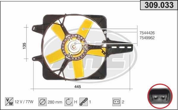 AHE 309.033 - Ventilator, radiator aaoparts.ro