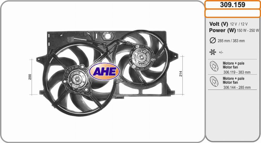 AHE 309.159 - Ventilator, radiator aaoparts.ro
