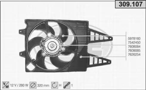 AHE 309.107 - Ventilator, radiator aaoparts.ro