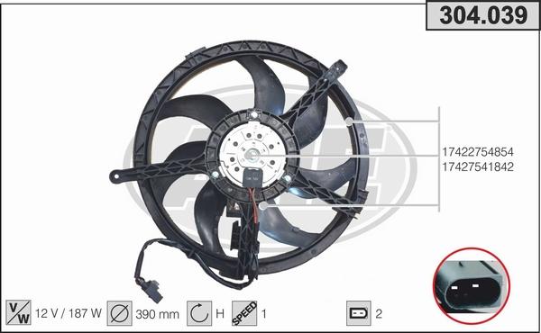 AHE 304.039 - Ventilator, radiator aaoparts.ro