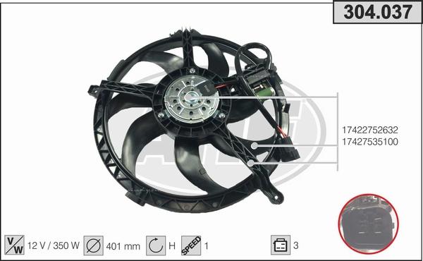AHE 304.037 - Ventilator, radiator aaoparts.ro