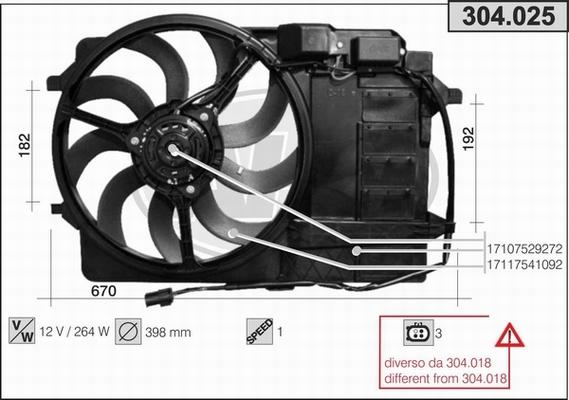 AHE 304.025 - Ventilator, radiator aaoparts.ro