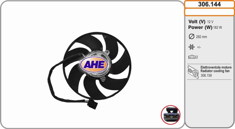 AHE 306.144 - Ventilator, radiator aaoparts.ro