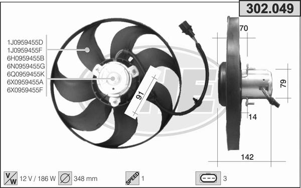 AHE 302.049 - Ventilator, radiator aaoparts.ro