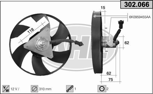 AHE 302.066 - Ventilator, radiator aaoparts.ro