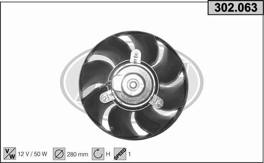 AHE 302.063 - Ventilator, radiator aaoparts.ro