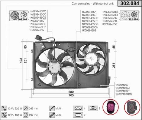AHE 302.084 - Ventilator, radiator aaoparts.ro