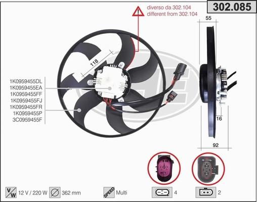 AHE 302.085 - Ventilator, radiator aaoparts.ro