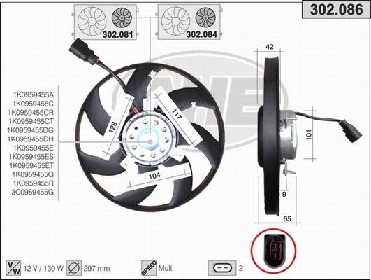 AHE 302.086 - Ventilator, radiator aaoparts.ro