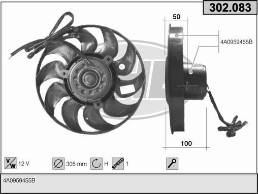 AHE 302.083 - Ventilator, radiator aaoparts.ro