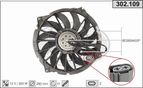 AHE 302.109 - Ventilator, radiator aaoparts.ro