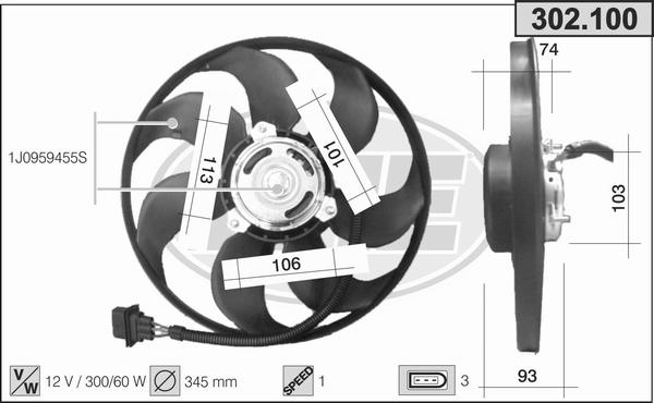 AHE 302.100 - Ventilator, radiator aaoparts.ro