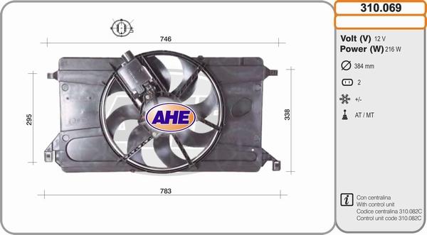 AHE 310.069 - Ventilator, radiator aaoparts.ro