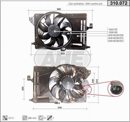 AHE 310.072 - Ventilator, radiator aaoparts.ro