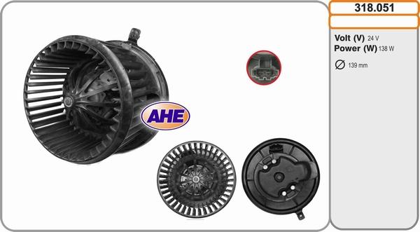 AHE 318.051 - Ventilator, habitaclu aaoparts.ro