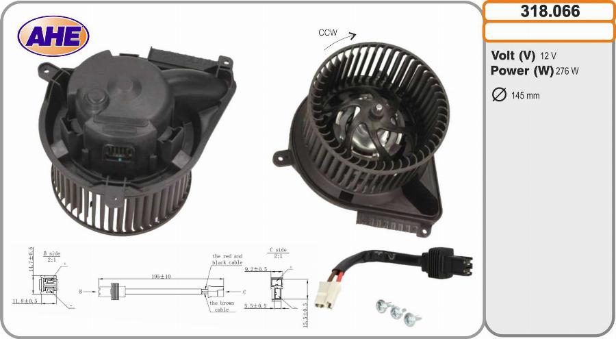 AHE 318.066 - Ventilator, radiator aaoparts.ro